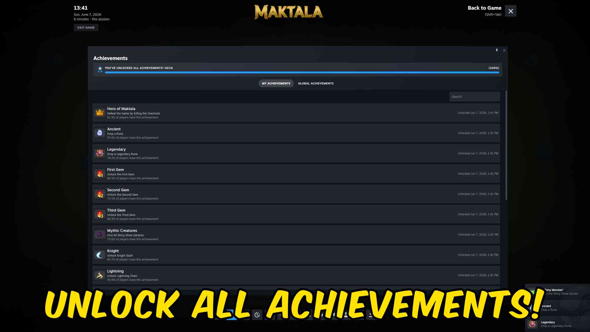Maktala: Slime Lootfest — Achievement Unlocker (screenshot 2)